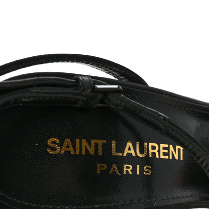 Saint Laurent Satin Ivy 100 Ankle Strap Sandals 36 Black 8 of 9