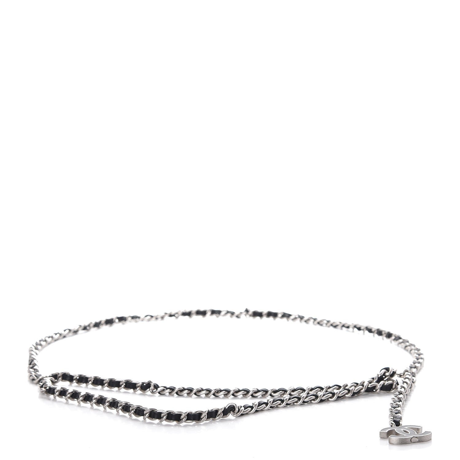 Chanel Lambskin Enamel CC Chain Belt Black Silver 1 of 7