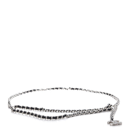 Chanel Lambskin Enamel CC Chain Belt Black Silver 1 of 7