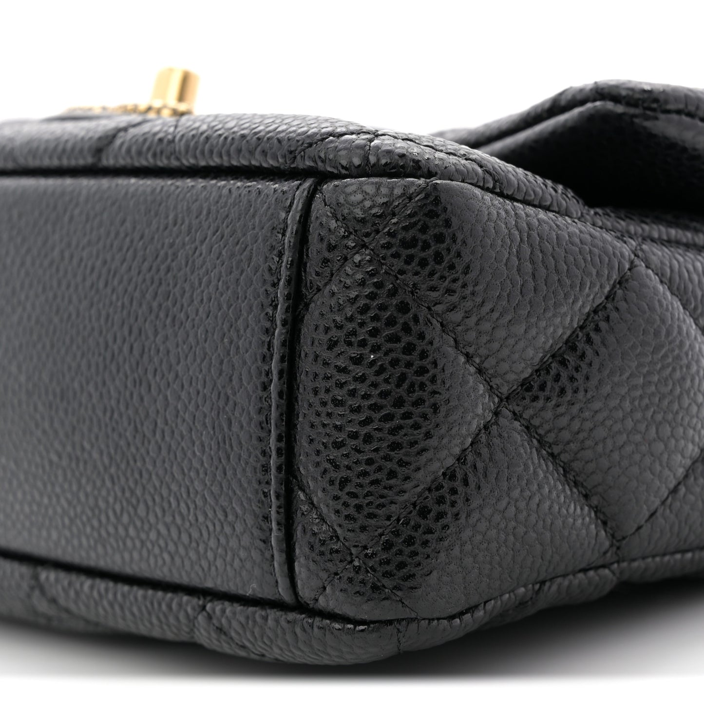Grained Lambskin Quilted Mini Flap Black