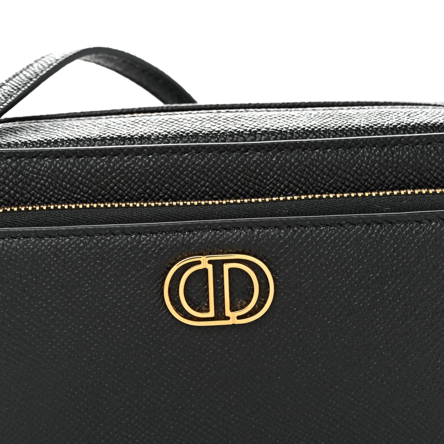 Grained Calfskin Caro Double Pouch Black