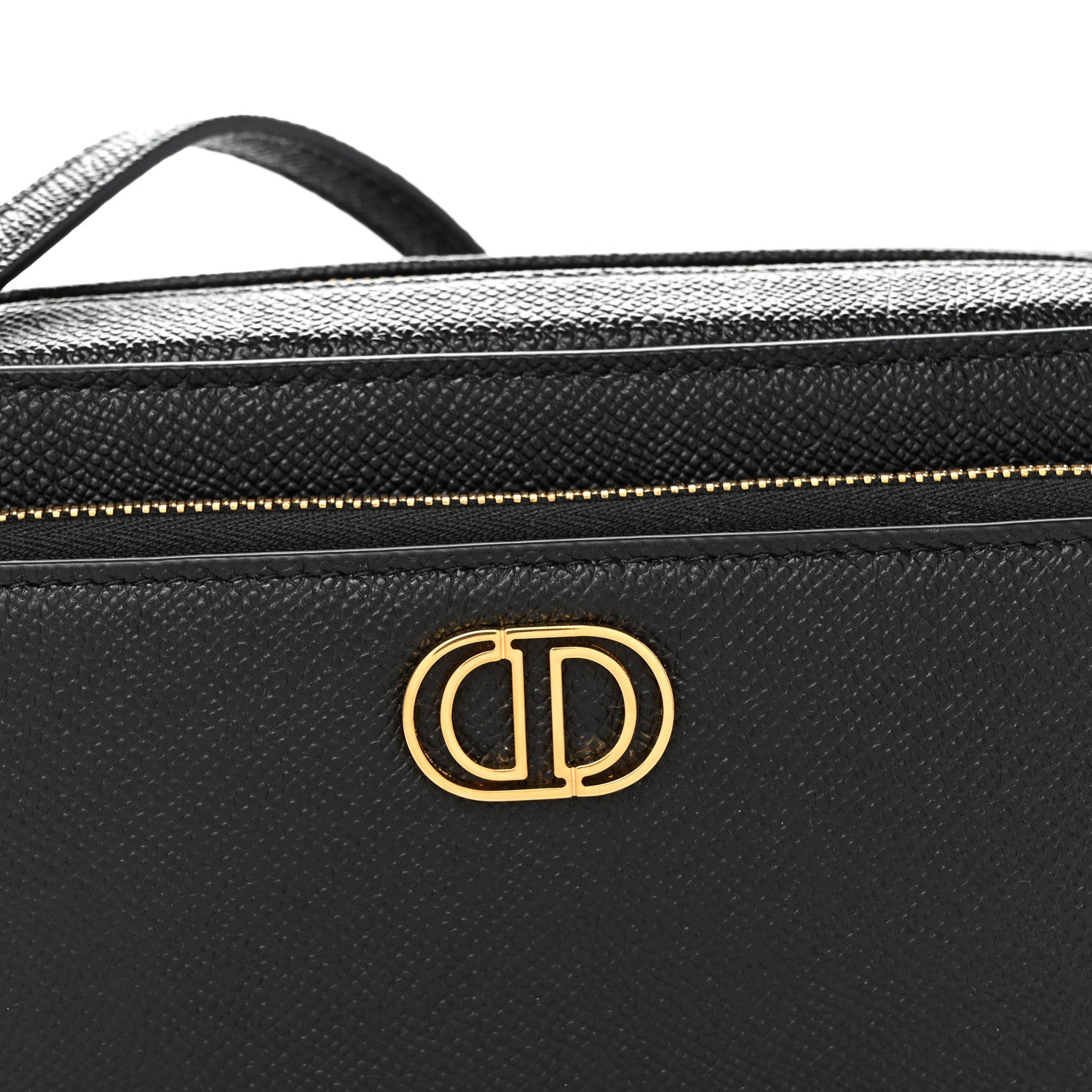 Christian Dior Grained Calfskin Caro Double Pouch Black 8 of 11