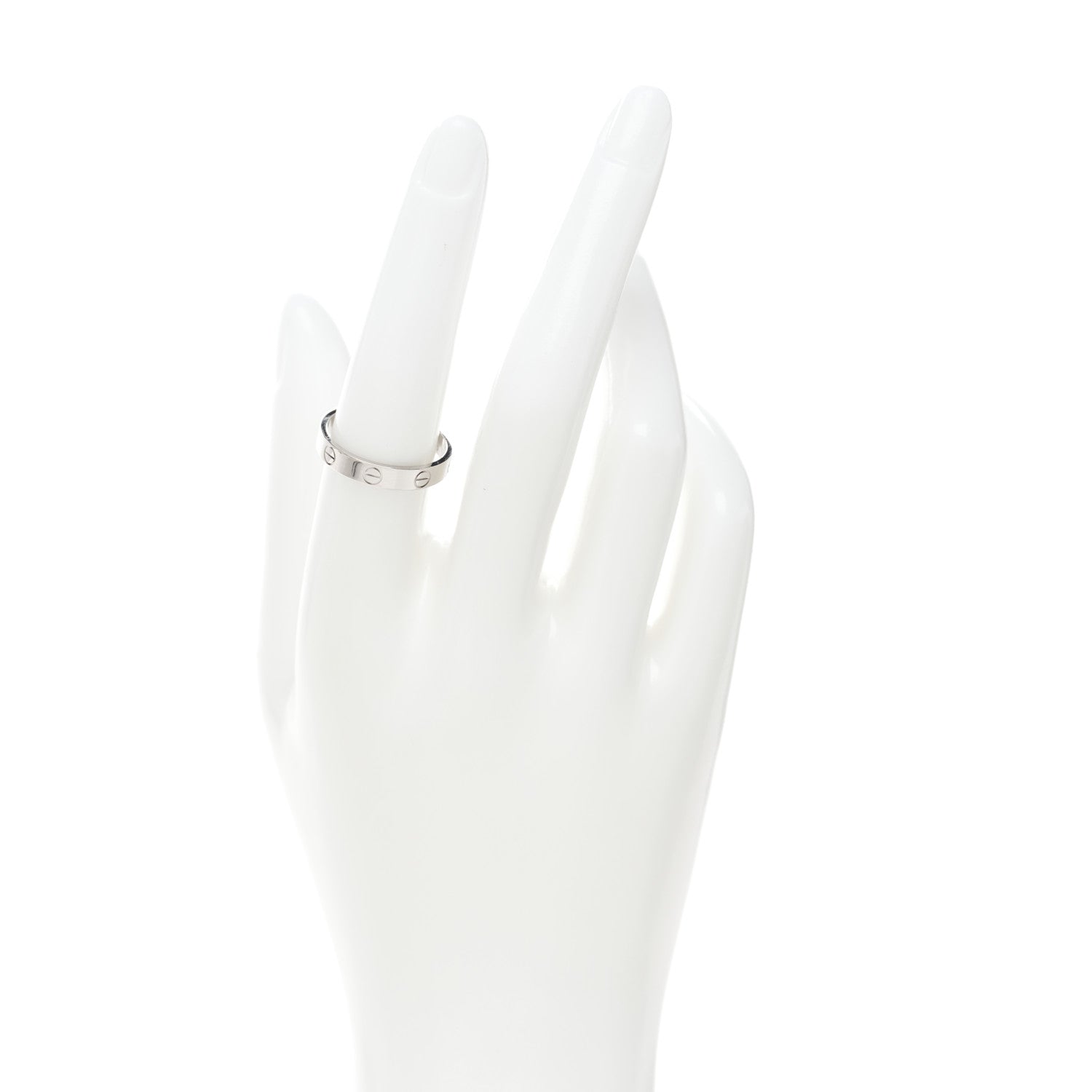 Cartier 18K White Gold 3.5mm LOVE Wedding Band Ring 55 7.25 2 of 4