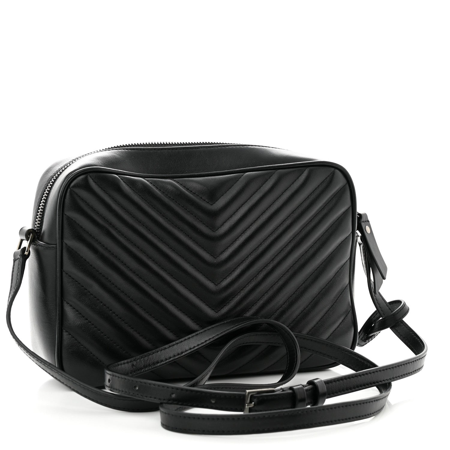 Saint Laurent Calfskin Matelasse Monogram Lou Camera Bag Black 3 of 13