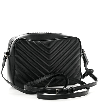 Saint Laurent Calfskin Matelasse Monogram Lou Camera Bag Black 3 of 13