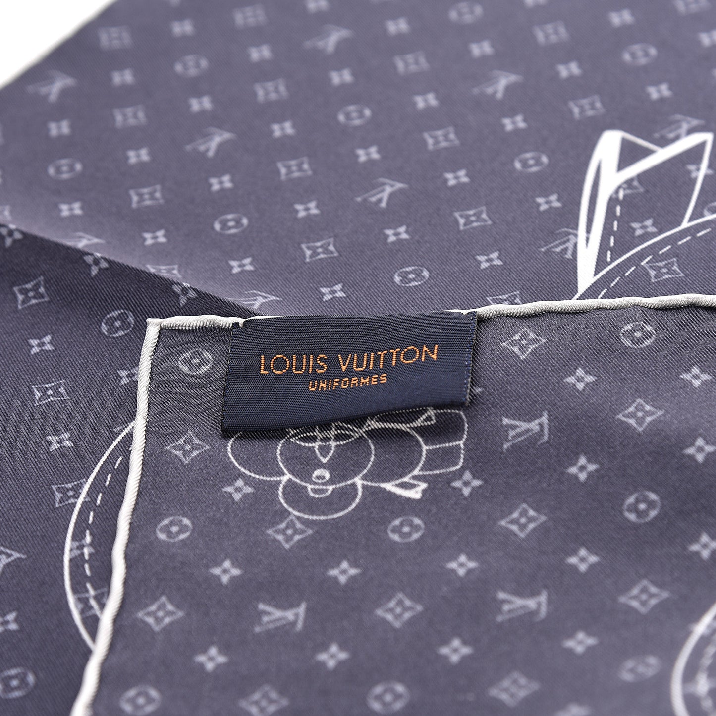 Silk Monogram Vivienne Pocket Square