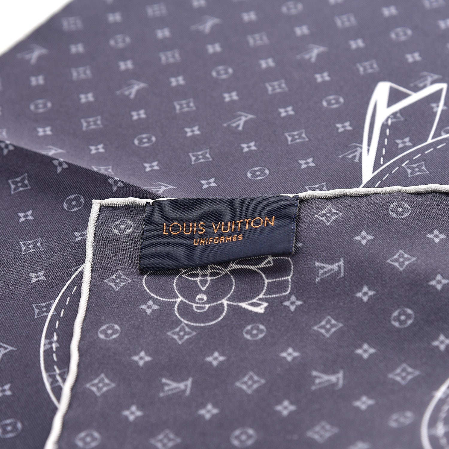 Louis Vuitton Silk Monogram Vivienne Pocket Square 3 of 3