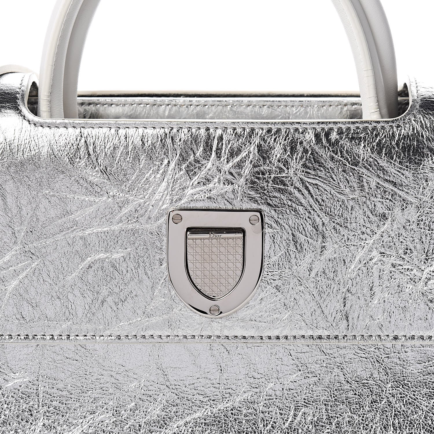 Christian Dior Metallic Calfskin Medium Diorever Flap Silver 8 of 10