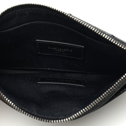 Saint Laurent Crinkled Calfskin Matelasse Monogram Niki Bill Pouch Black 5 of 6