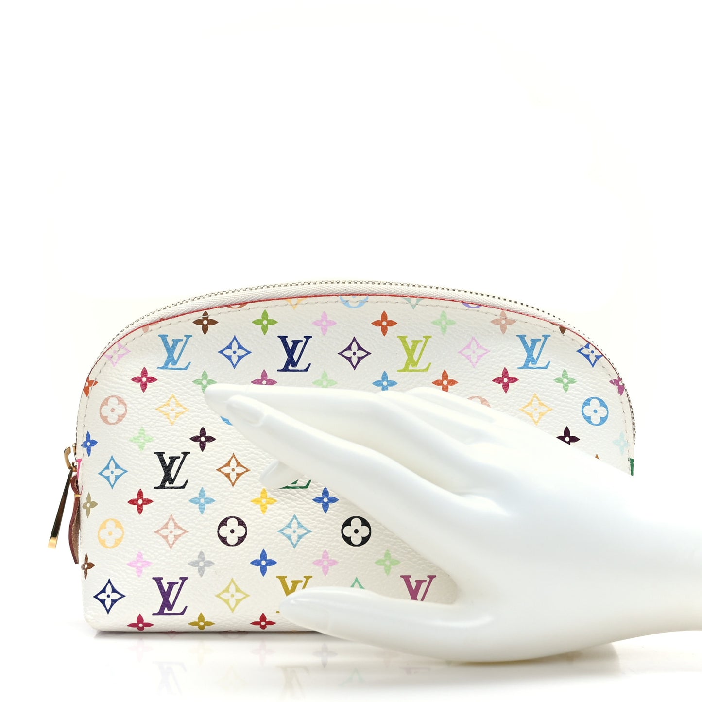 Monogram Multicolor Cosmetic Pouch White Litchi