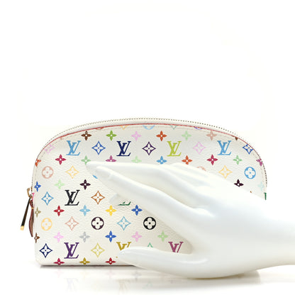 Louis Vuitton Monogram Multicolor Cosmetic Pouch White Litchi 2 of 8