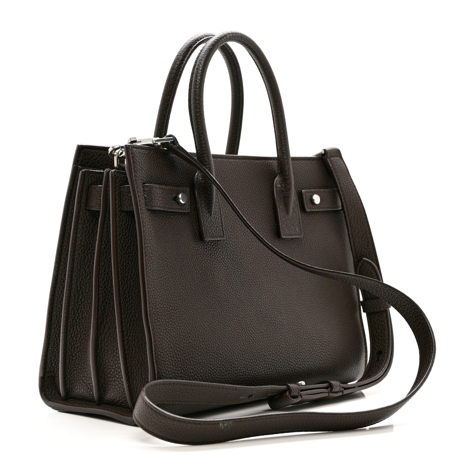 Saint Laurent Grained Calfskin Baby Sac De Jour Souple Dark Brown 2 of 8