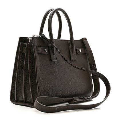 Saint Laurent Grained Calfskin Baby Sac De Jour Souple Dark Brown 2 of 8