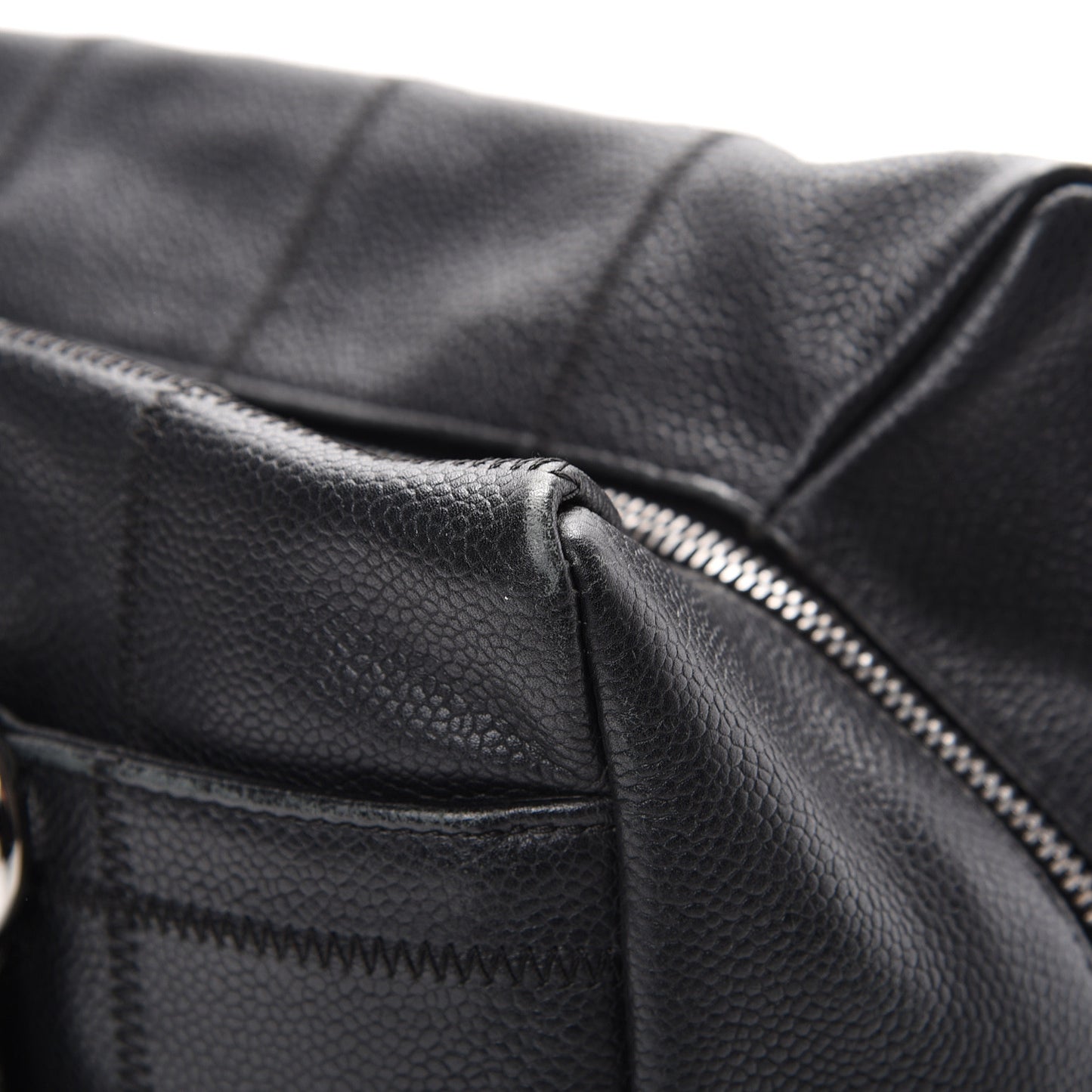 Caviar Square Stitched Bowler Black