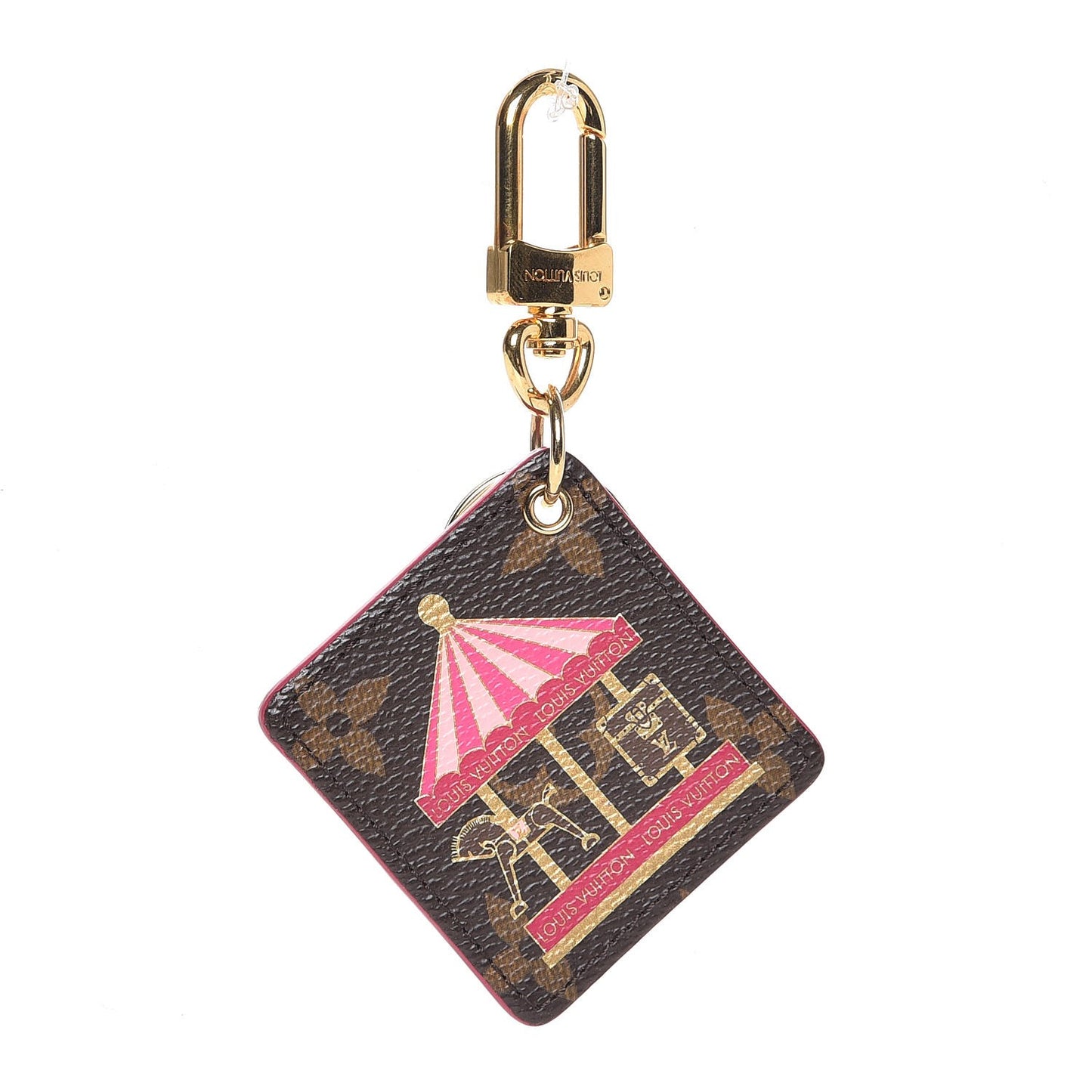 Monogram Illustre Carousel Bag Charm Key Ring Pink
