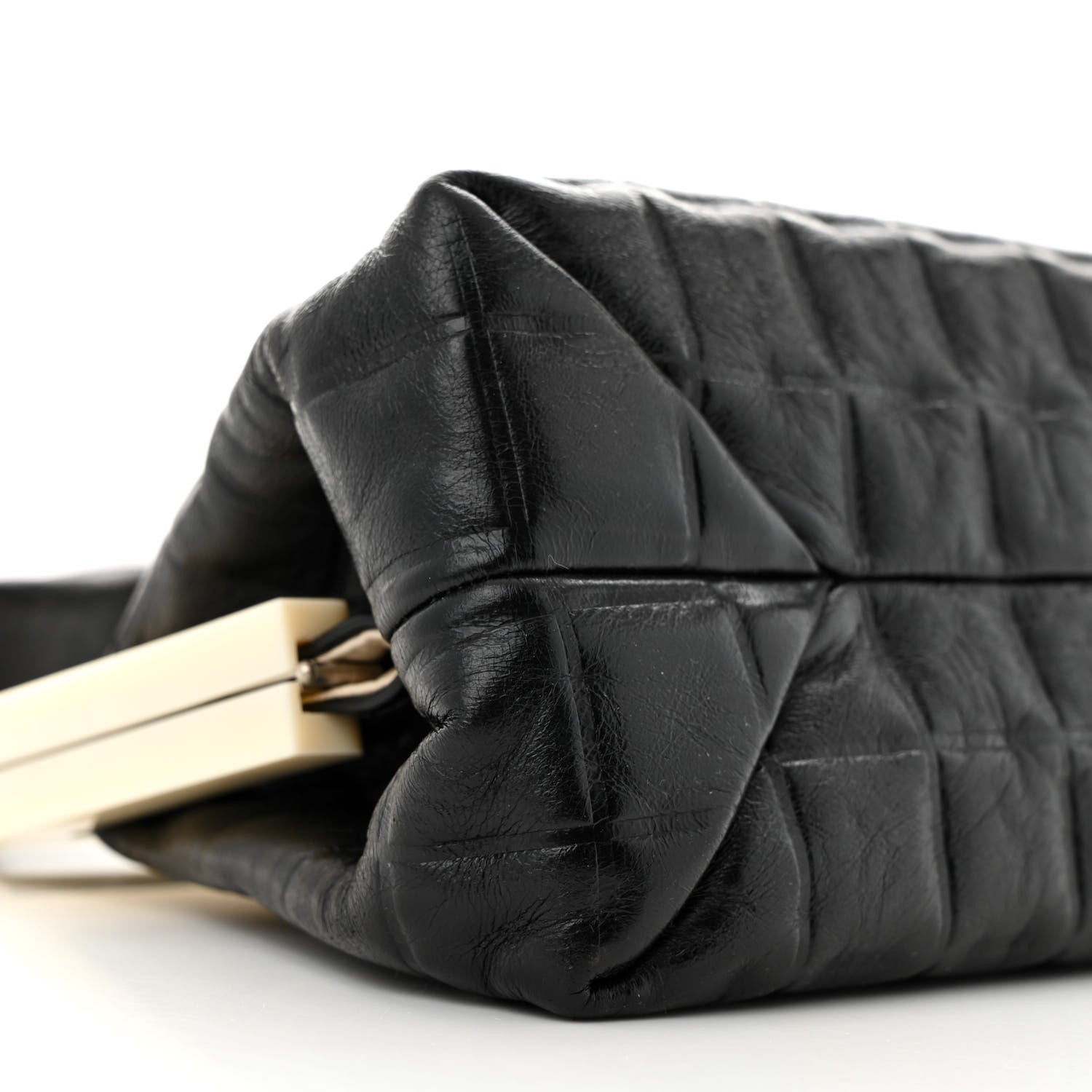 Chanel Lambskin Chocolate Bar Quilted Frame Shoulder Bag Black 9 of 14