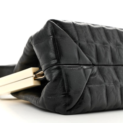 Chanel Lambskin Chocolate Bar Quilted Frame Shoulder Bag Black 9 of 14