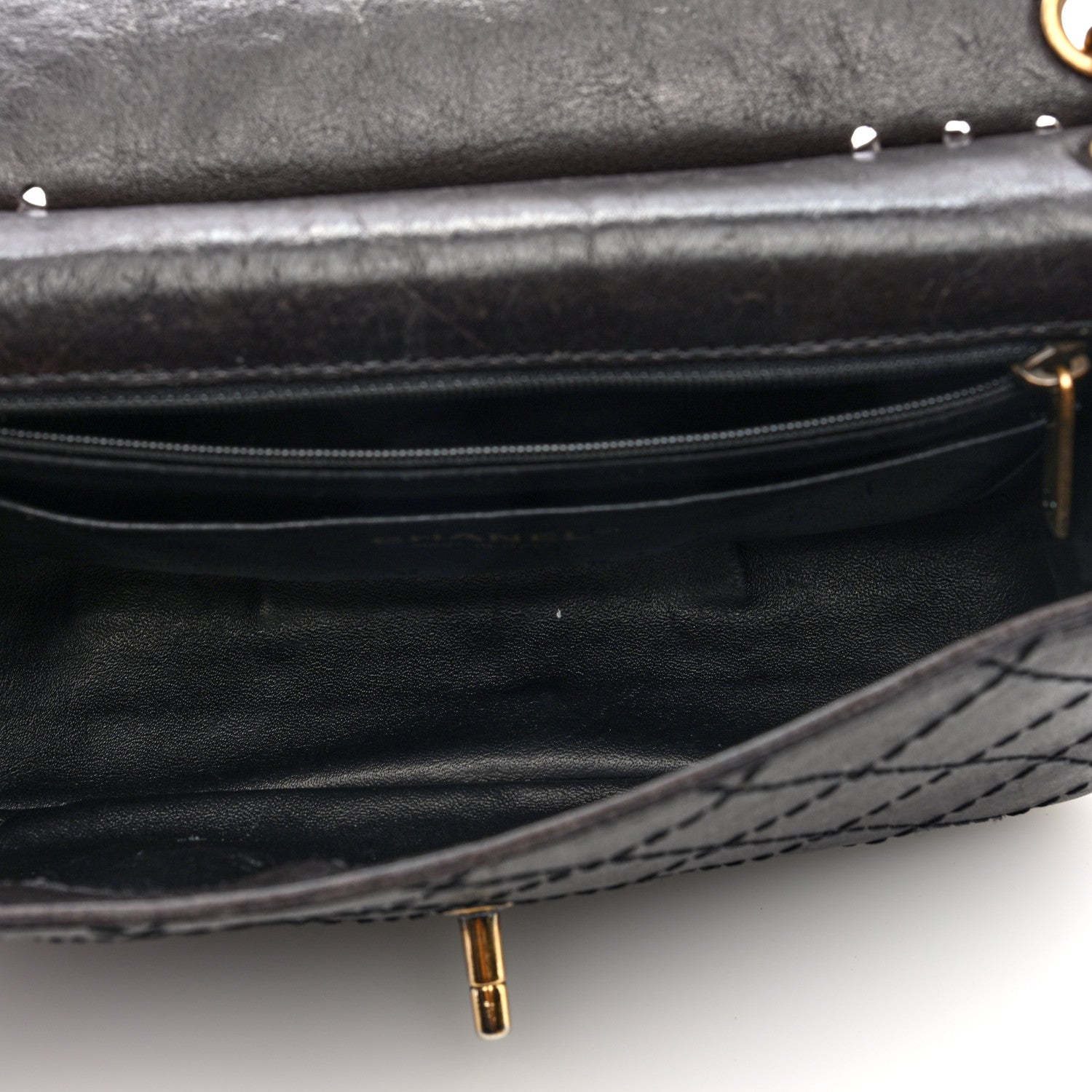 Chanel Calfskin Stitched Medium Vintage Single Flap Dark Brown 5 of 10