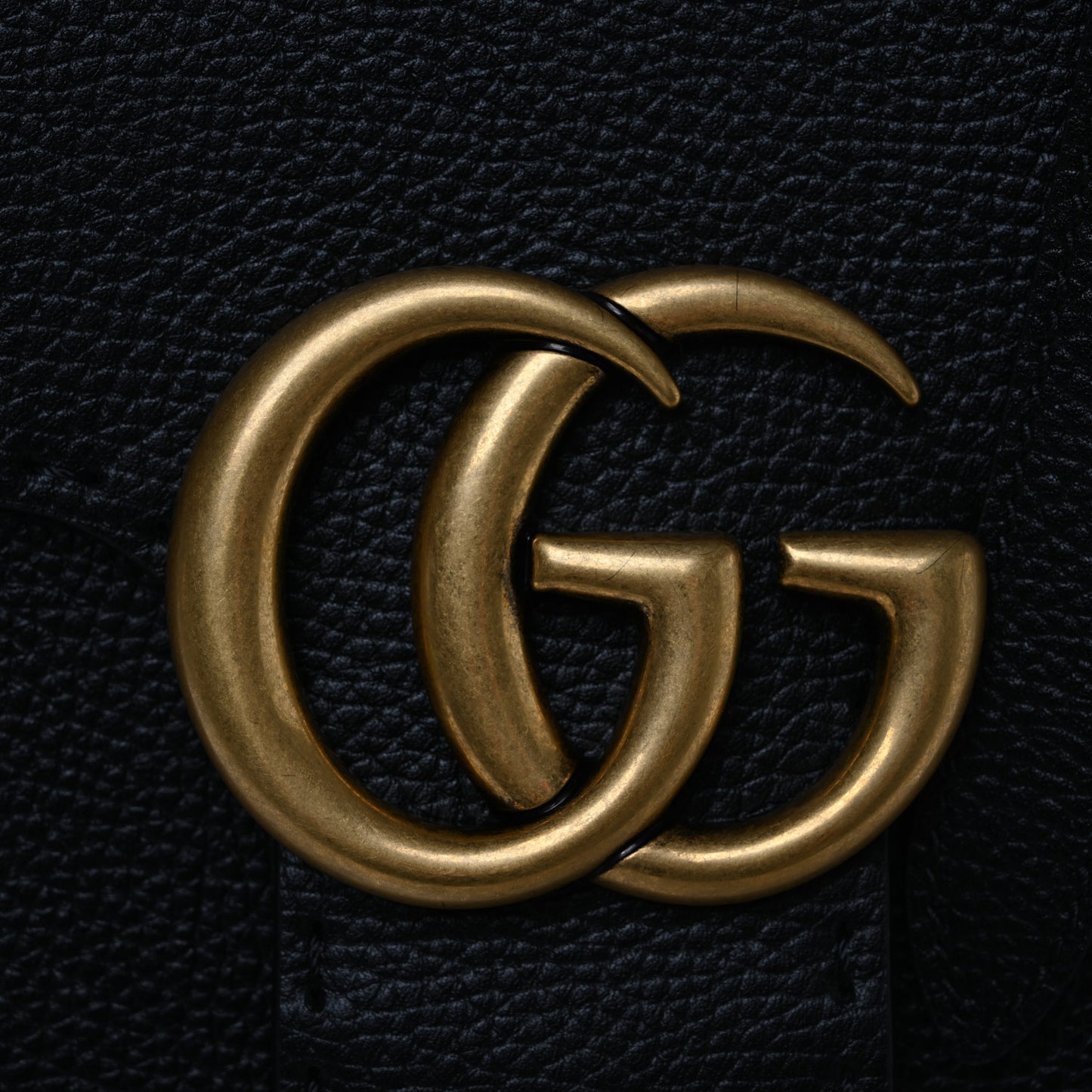 Calfskin Small GG Marmont Top Handle Bag Black