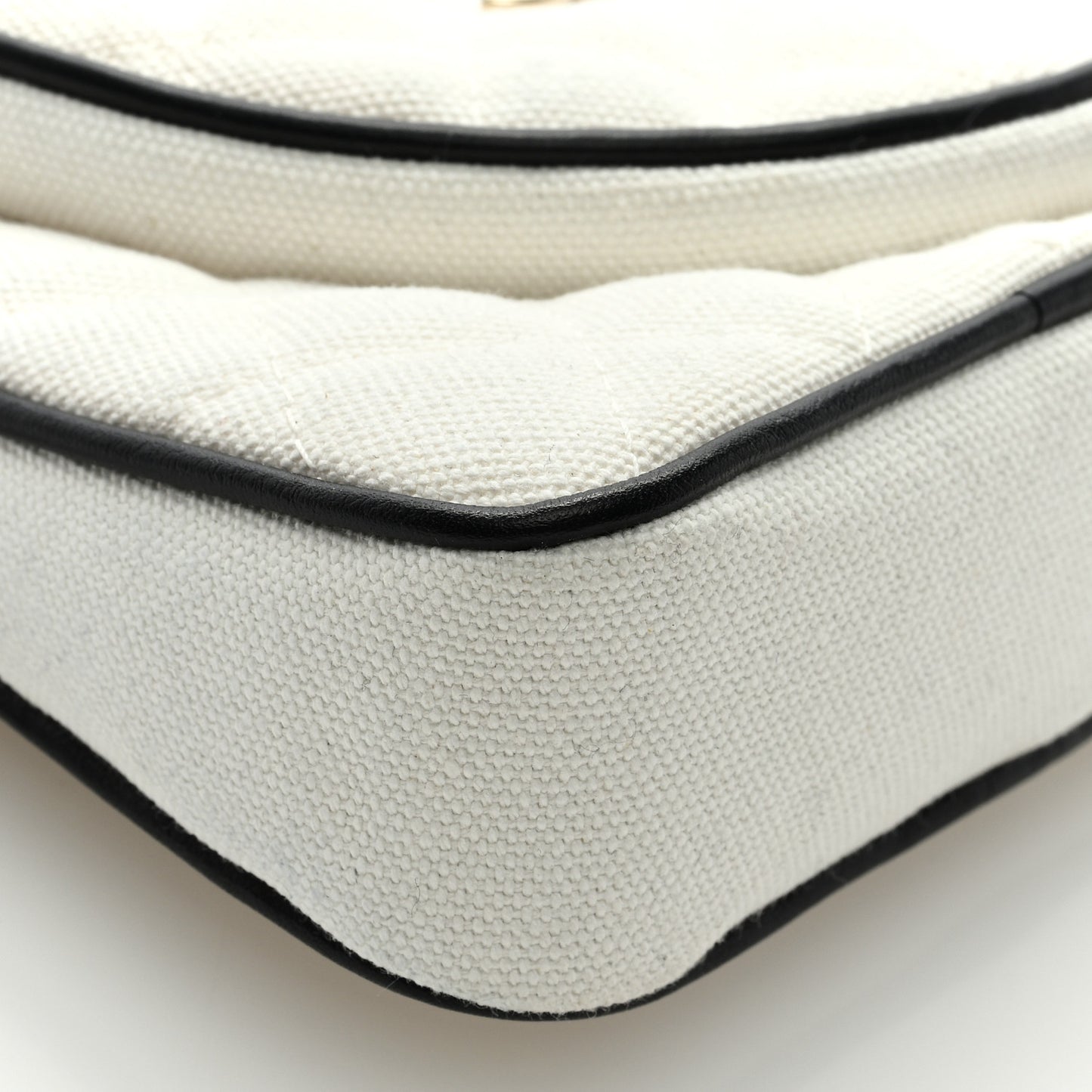 Canvas Calfskin Tennis Racket Mini Bag White Black