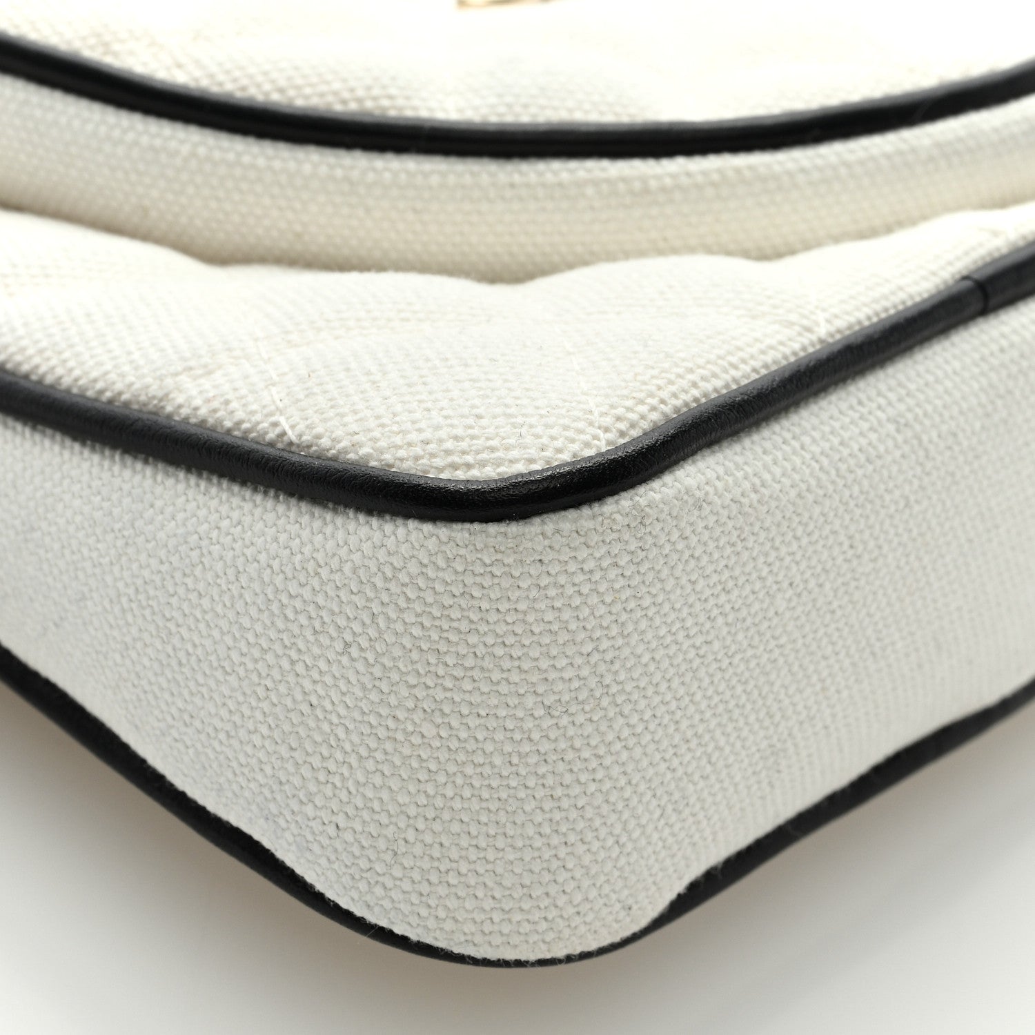 Chanel Canvas Calfskin Tennis Racket Mini Bag White Black 8 of 9