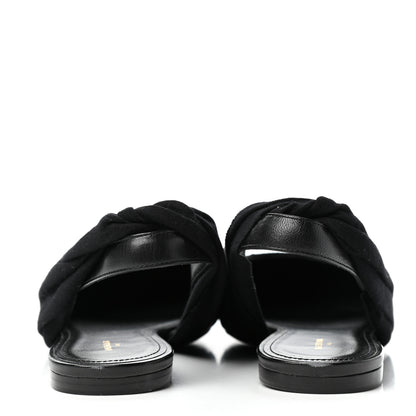 Balenciaga Jersey Crepe Political Campaign Logo Knife Pointed Slingback Flats 40 Black White Rouge 7 of 10
