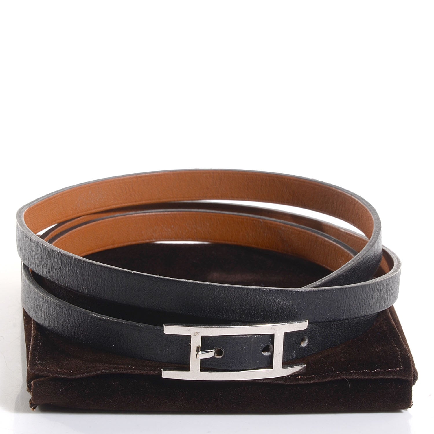 Hermes Chamonix Hapi 3 GM Triple Tour Wrap Bracelet Black 13 of 16