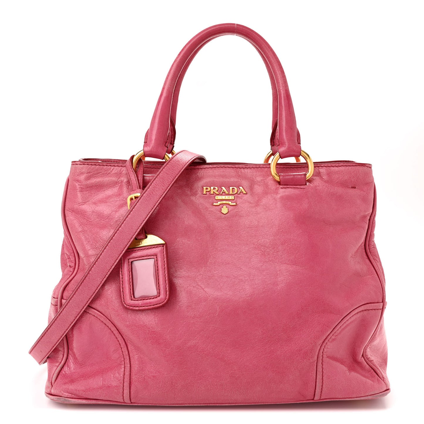 Vitello Shine Shopping Satchel Peonia