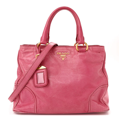 Prada Vitello Shine Shopping Satchel Peonia 1 of 23