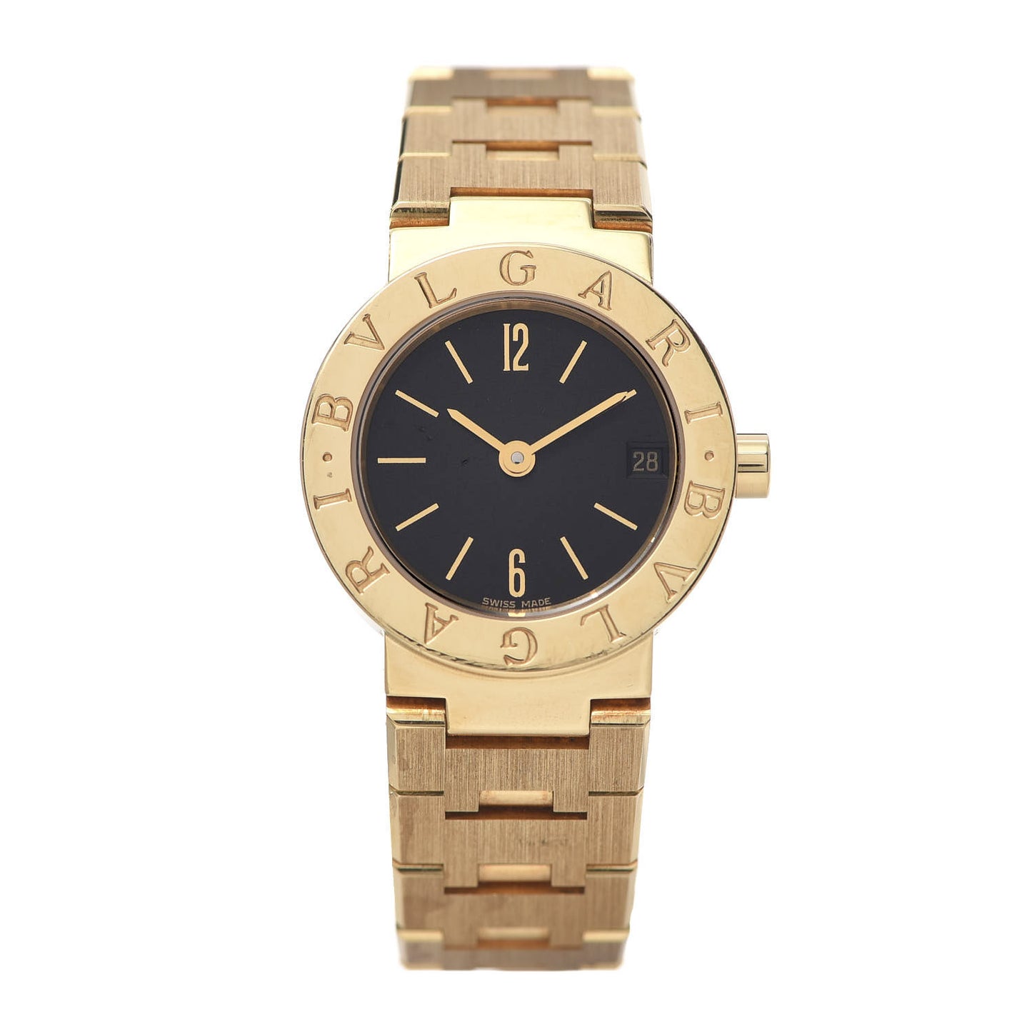 18K Yellow Gold 23mm Quartz Watch Black