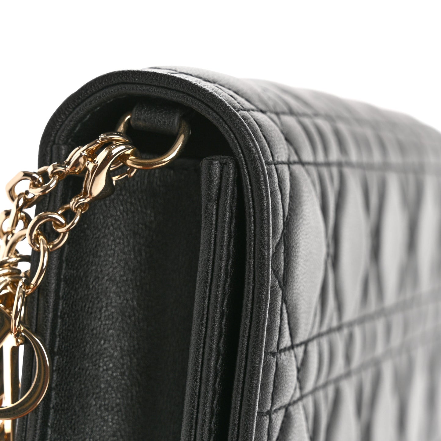 Lambskin Cannage Lady Dior Pouch Black