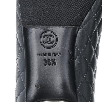 Chanel Lambskin Quilted Cap Toe Ballerina Flats 36.5 Charcoal Black 6 of 10