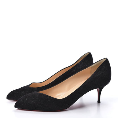 Christian Louboutin Veau Velours Glitter Corneille 45 Pumps 42 Black 2 of 8