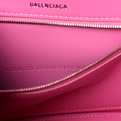 Balenciaga Shiny Calfskin Crocodile Embossed Small Hourglass Sling Shoulder Bag Baby Pink 7 of 15