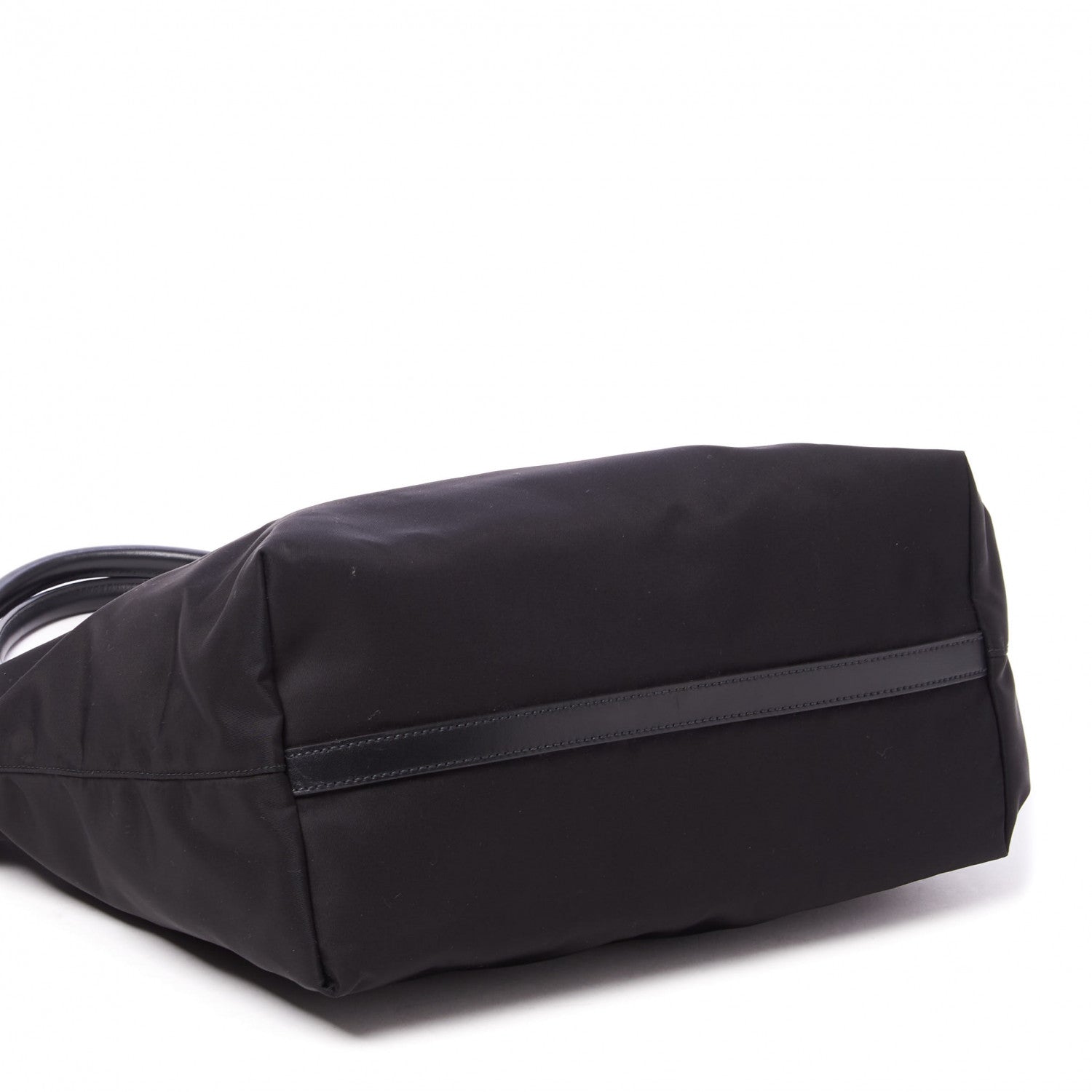 Prada Tessuto Nylon Soft Calf Shopping Tote Black 7 of 8