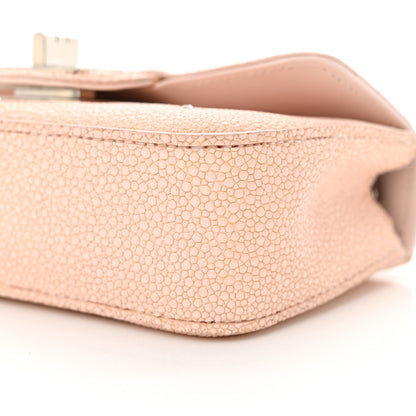 Chanel Galuchat Stingray Crystal Embellished 2.55 Reissue Mini Flap Light Pink 10 of 13