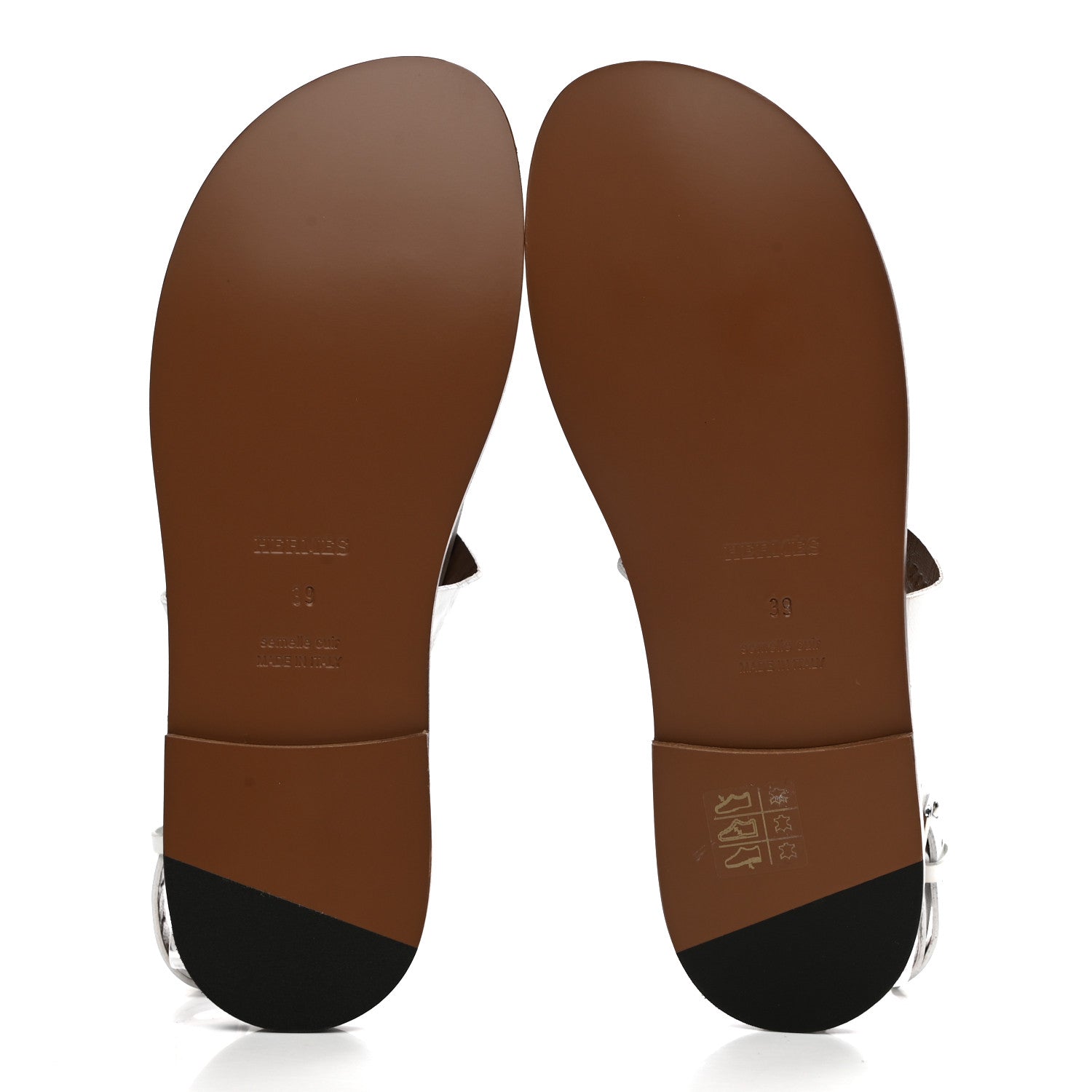 Hermes Calfskin Sandals 39 White 5 of 9