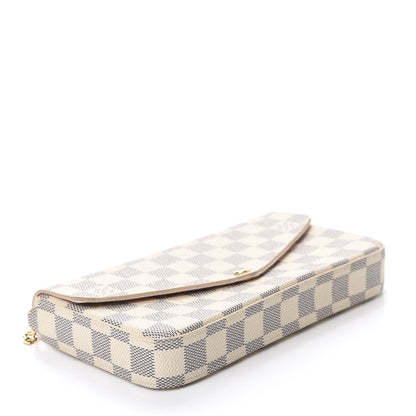 Louis Vuitton Damier Azur Pochette Felicie Chain Wallet Rose Ballerine 4 of 13