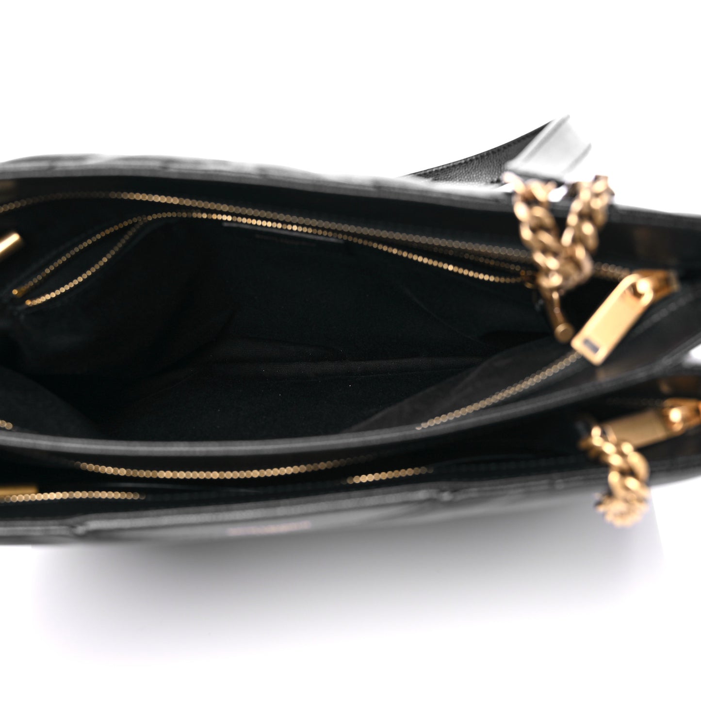 Grain De Poudre Matelasse Chevron Tribeca Shopping Bag Black