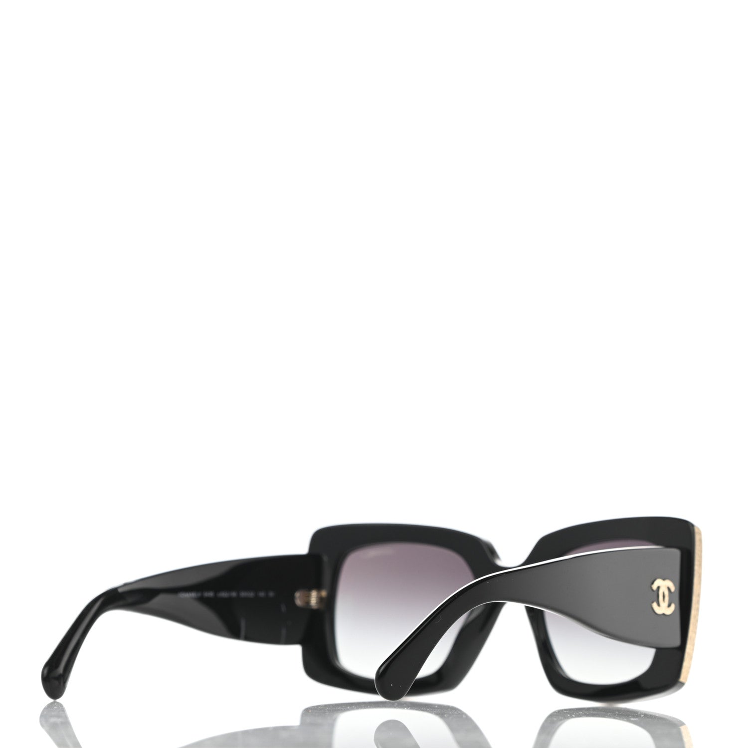 Chanel Acetate Rectangle Sunglasses 5435 Black 4 of 9