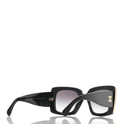 Chanel Acetate Rectangle Sunglasses 5435 Black 4 of 9