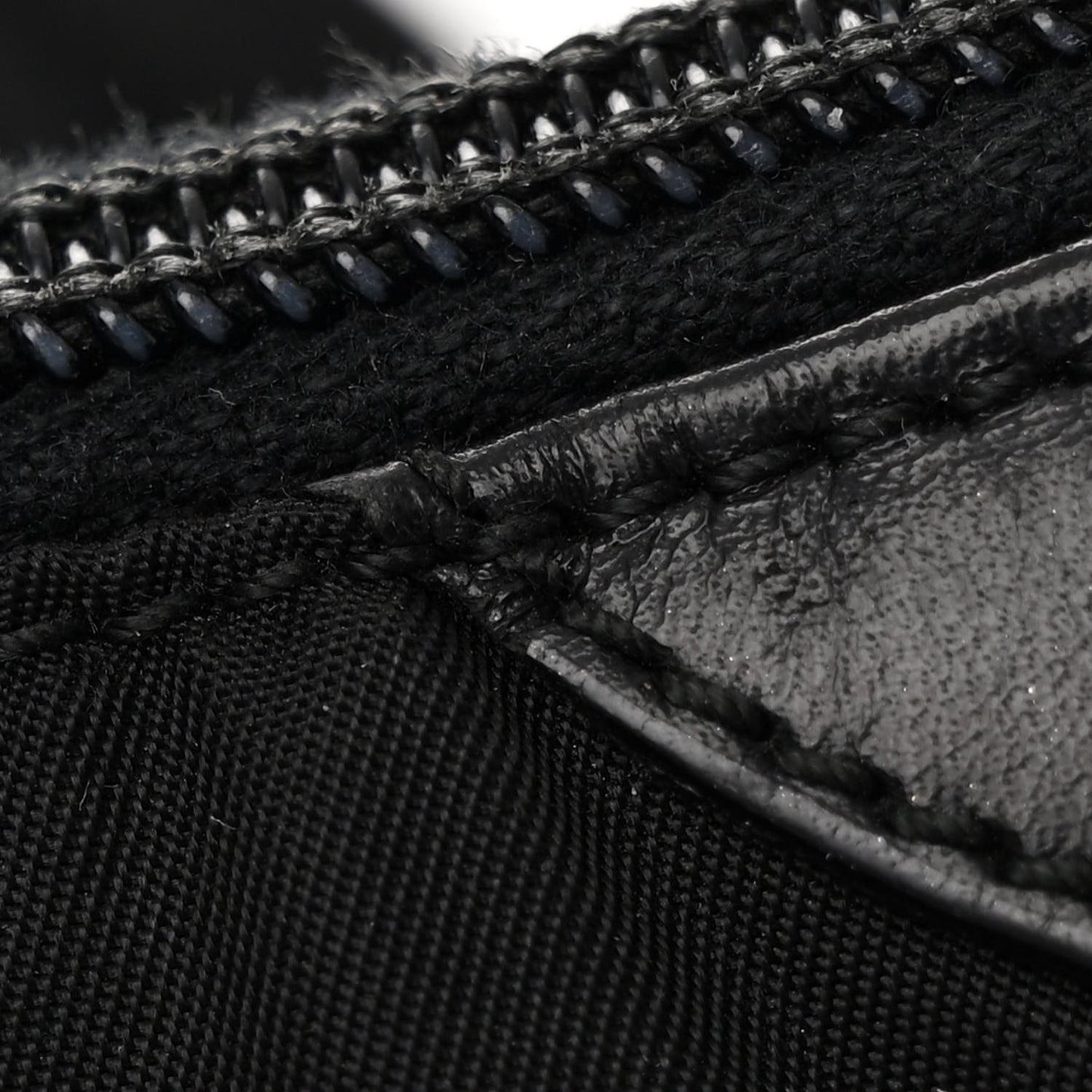 Tessuto Nylon Soft Calfskin Shoulder Bag Black