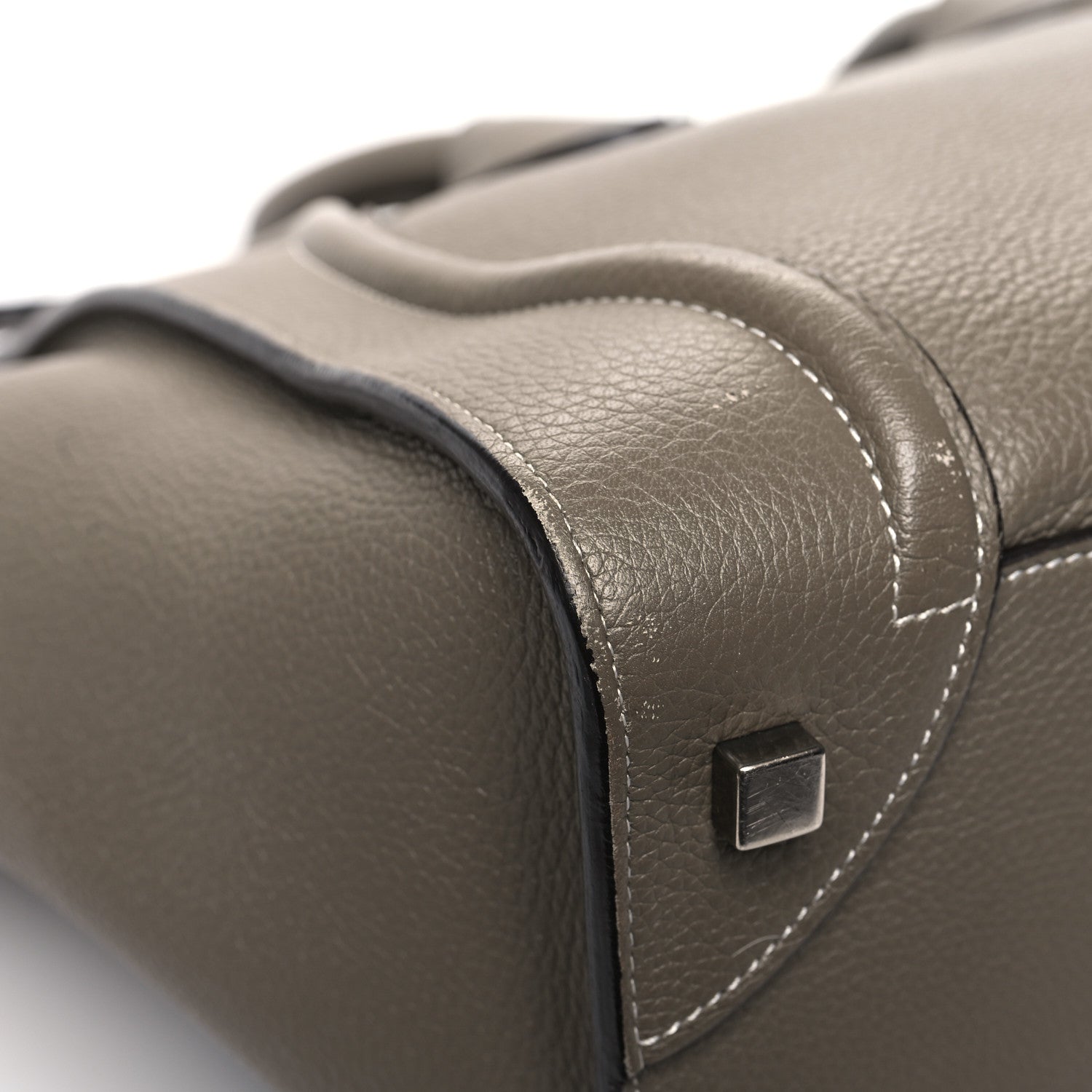 Celine Drummed Calfskin Mini Luggage Souris 11 of 16