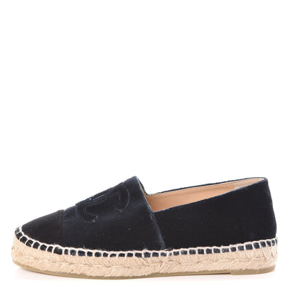 Chanel Velvet CC Espadrilles 36 Dark Navy 1 of 8