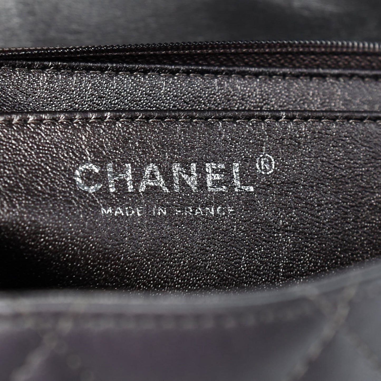 Metallic Lambskin Quilted Jumbo Single Flap Dark Grey