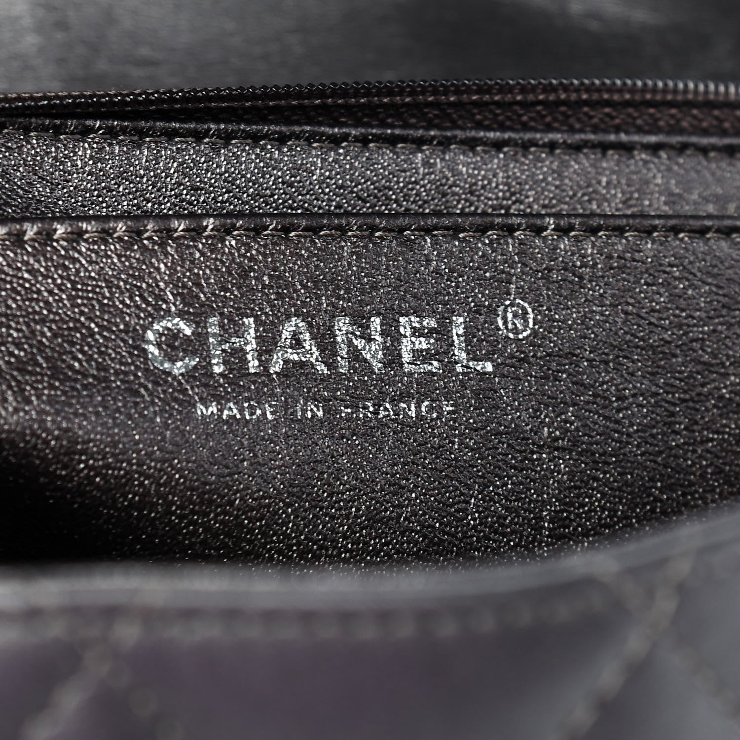 Chanel Metallic Lambskin Quilted Jumbo Single Flap Dark Grey 5 of 8