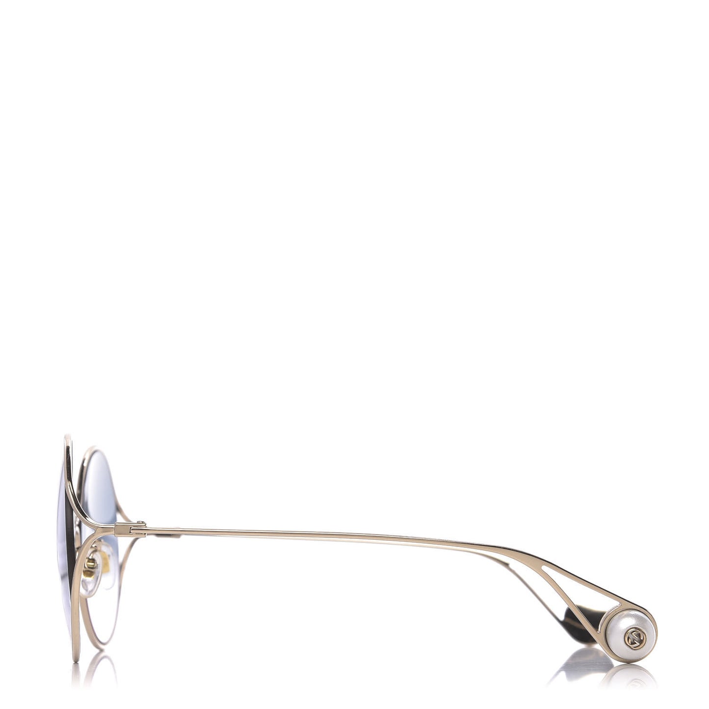 Round Pearl Tip Sunglasses GG0253S Gold