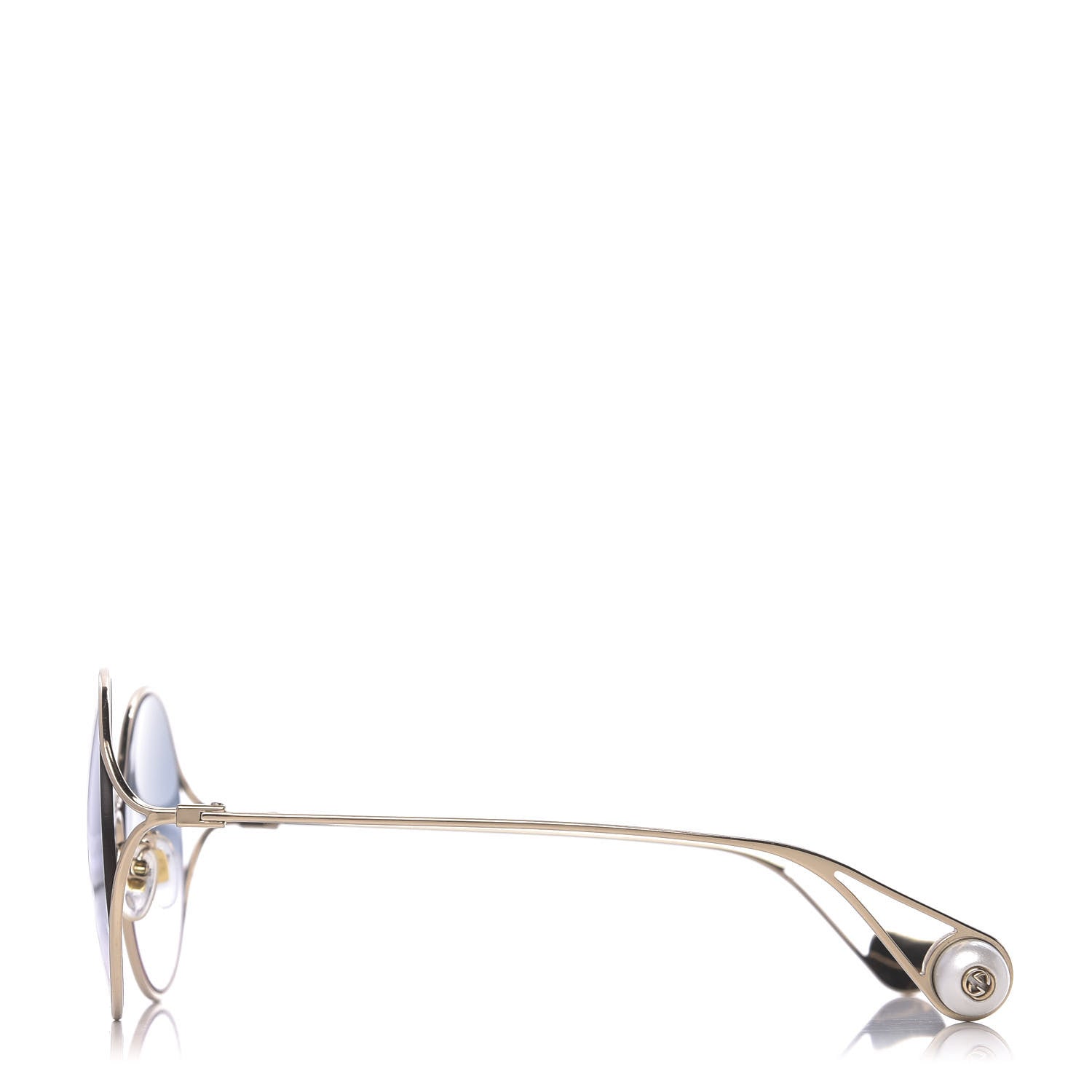 Gucci Round Pearl Tip Sunglasses GG0253S Gold 3 of 7