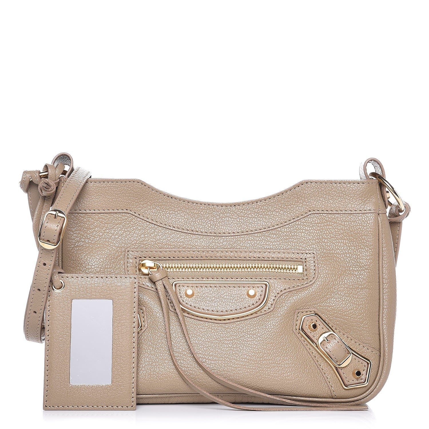 Balenciaga Chevre Gold Metallic Edge Hardware Hip Beige Latte 1 of 8