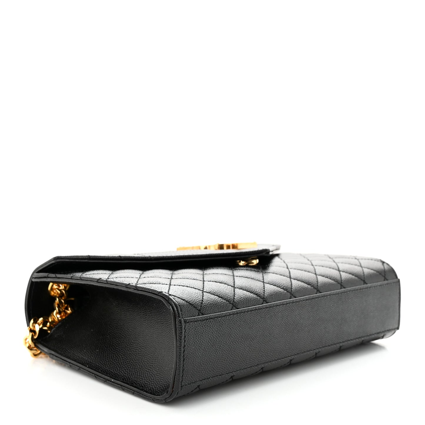 Grain De Poudre Textured Mixed Matelasse Triquilt Medium Monogram Satchel Black